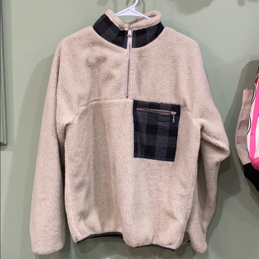 Never worn shearling sweatshirt
